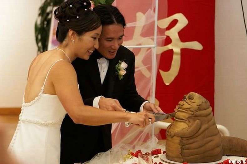Тортик на весіллі фанатів зоряних воїн (5 фото)