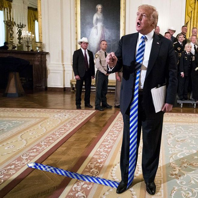 Пользователи соцсети поиздевались над галстуками Дональда Трампа приколы